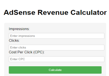 This Is a Best AdSense Revenue Calculator in HTML