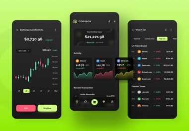 I will develop crypto wallet app,  cash app,  wallet,  pos, bank app,  blockchain app,  exchange website