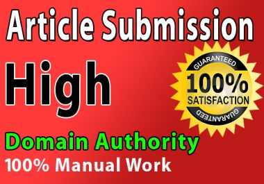 i will do 10 unique article submission permanent dofollow backlinks on high DA sites