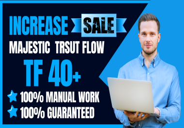 I will Increase Majestic Trust Flow TF 40+ and CF 30+ using in SEO Backlinks Safe and Guaranteed