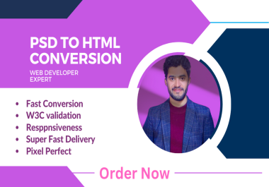 I will convert psd to html,  sketch to html,  figma to html