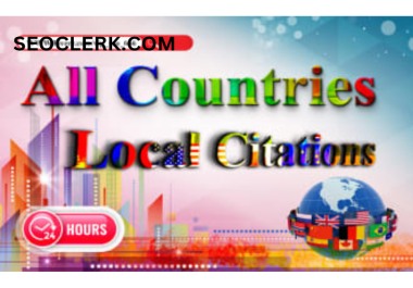 Top 75+ USA,  UK, CANADA, AUSTRALIA and other country citations OR submission for local SEO, website SEO