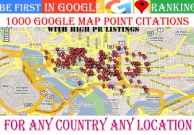 I will Pin 75000 google maps for local seo citations,  USA uk canada aus uae india