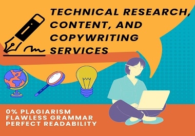 Technical research writer,  content writer,  and copywriter