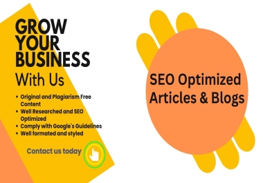I will write 1000 words seo-optimized articles and blogs on any niche