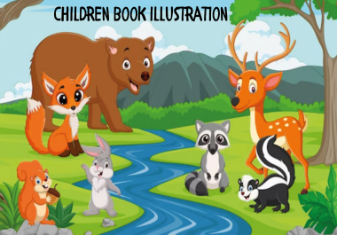 I will create awesome children story book illustrations