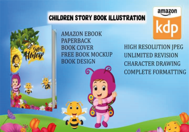 I will design children book illustrations and cover for amazon kdp