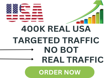 Real USA website traffic of 400K comes from social media and search engines.
