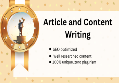 I will provide 500 to 1000 words articles and blog posts