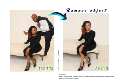 I will remove a person or object from a picture with photoshop