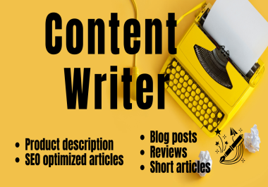 I will write 100 SEO optimized,  plagiarism free,  High quality 1000 word articles