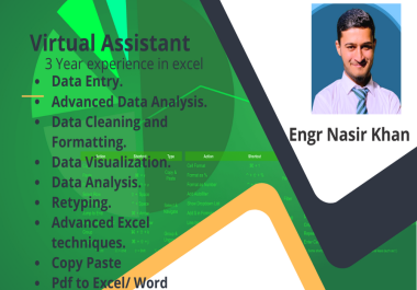 I will Do professional Data Entry & Virtual Assistant Copy paste