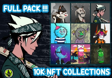 I will draw and generate 10,000 nft art collections with any style