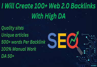 I Will Create 100+ Web 2.0 Backlinks With High DA