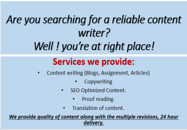 We provide SEO content writing services and quality ontent