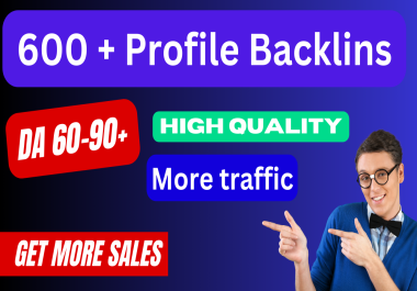 I will build manually 600 profile backlinks with high da.