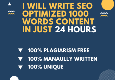 I will manually write 1000 words of content in just 24 hours