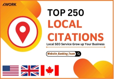 Top 250 Local SEO Citation Business Listing Quality Dofollow Backlinks