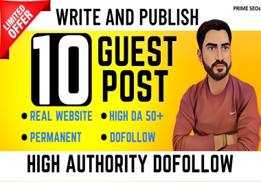 I will Manually write and Publish 10 Guest Posts and web Contents to High DA sites