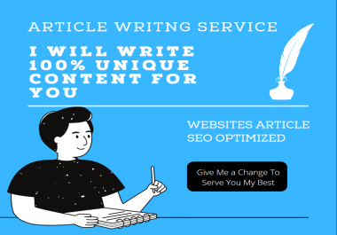 Unique SEO Friendly Article Writing Service Available