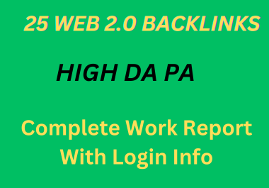 Get 25 Web 2.0 Backlinks Niche Relevant with High Authority Sites DA PA 30-100