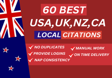 I will build 60 local citation and local listing for any country and local business