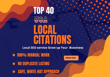 I will 40 USA local citations listings and directories for local SEO