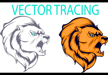 I will vector trace,  vectorize,  convert logo to vectorize