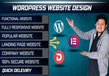 I will build a responsive wordpress website design and modern website