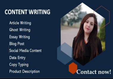 Content Writer,  Ghost Writer,  Copy typer