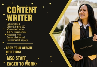 i will write SEO based articles for your website content