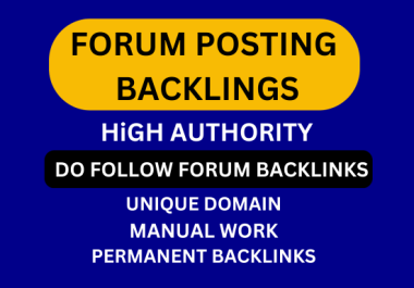 I will manually provide 70 Forum Posting to high da pa websites