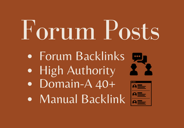 I will do Manual High Quality Forum Posts Backlinks Link Building