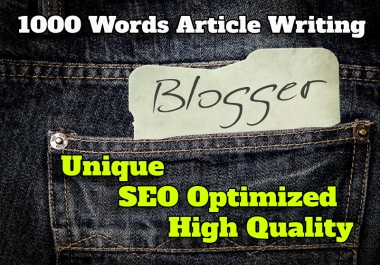 1000 words of unique SEO optimized content writing for your Website,  Blogs,  and Pages