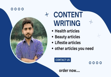 I will write your health,  beauty,  skincare,  lifestyle blog articles with seo