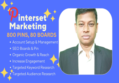 I Will design 100 pins and 10 boards as a pinterest marketing manager