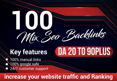 I will do 100 mix SEO backlinks high quality dofollow unique domain