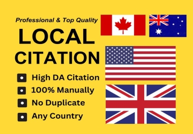 I will do USA or others 100 live Local Citations for any business.
