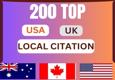 I will complete 200 local citations in the USA