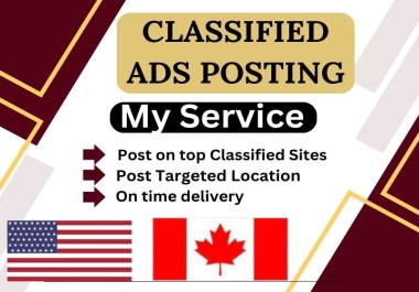 I will place your ads on top USA classified ad posting sites