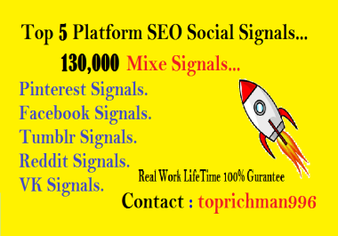 Provide 130,000 Mix 5 Social Signals Share manually Service HQ SEO PBN Backlink Boost Bookmark