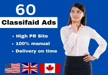 I will provide high DA PA websites with 60 best classified ads postings.