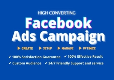 I will manage and setup your facbook ads campaign