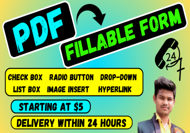 I will create fillable PDF form or redesign fillable PDF