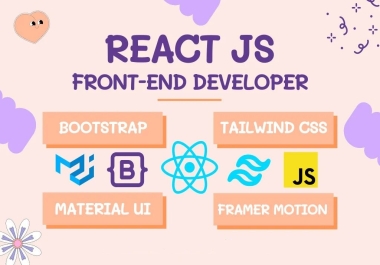 I will be your front-end developer react js website react developer
