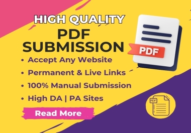 I will provide 100 PDF submission backlinks fully manual method