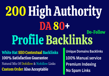 I Will Offer 200 Premium Profile Backlinks and Linkbuilding Services for your website Google ranking