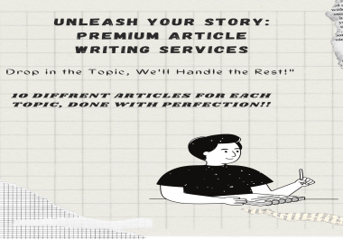 Content writing/Article writing for any topics done with perfection