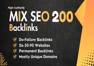 200 High Quality Mix backlinks On High DA Permanent links
