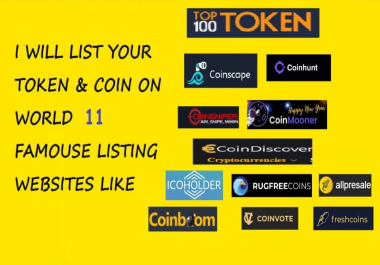 Crypto coin listing token listing on world top 11 famous coin listing sites